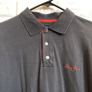 Sean John charcoal gray polo‎ with orange Logo XL